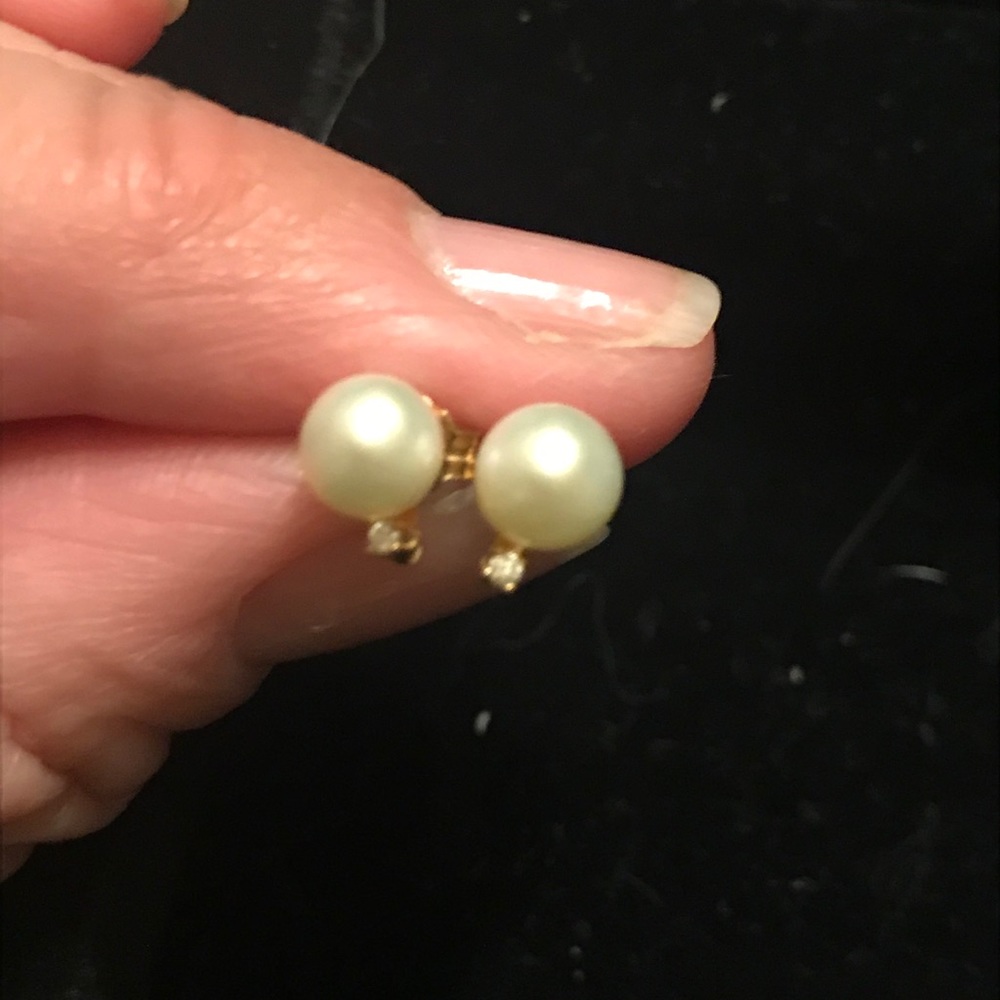 Beautiful pearl / diamonds ring and earrings set - Picture 2 of 15